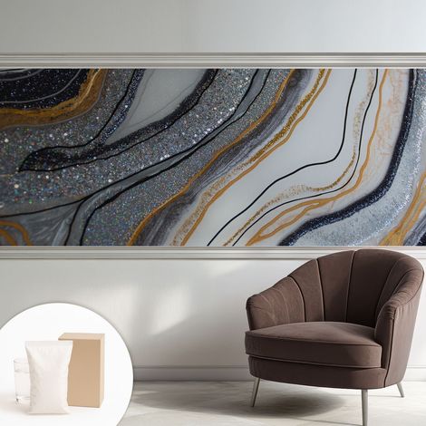 Papier peint intissé avec imprimé installation simple qualité excellente sans désordre - Colle incluse gratuite Vagues de pierre 250x104 cm (1/5)