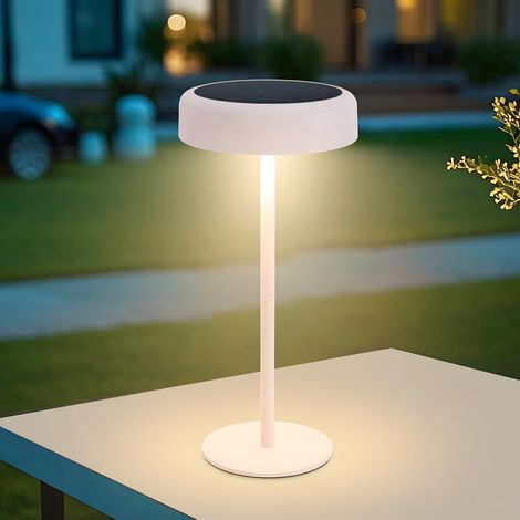 GBLY Tischlampe Solar Akku Nachttischlampe - Led Kabellos Tischleuchte 3600mhA Aufladbar Touch Dimmbar Weiß Lampe mit USB Batterie Solarlampen für Modern Wohnzimmer Schlafzimmer Outdoor