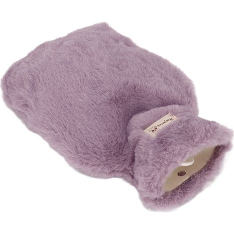Bouillotte en Peluche 1000ml avec Couverture Lavable, Texture Antidérapante, Grande Ouverture, pour École et Bureau, Violet (1/5)