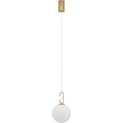 [GEBRAUCHT] B-Ware Nova Luce Pendelleuchte Hängeleuchte Hook Led Gold Glas Warmweiß 10,64 W ø 18 Cm
