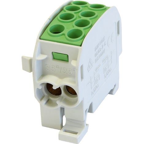 Bloque de distribución de ramales SCB 35 Al/Cu 80210 simblock, verde (1/5)