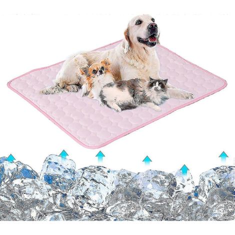 Tapis rafraîchissant pour chien, couverture lavable en soie glacée, compatible avec les paniers, canapés et lits pour chiens (1/5)