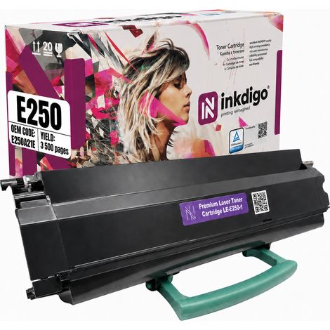 Toner Inkdigo E250A11E compatibile con Lexmark E250D E350D E350DN E250DN certificato TÜV (1/5)