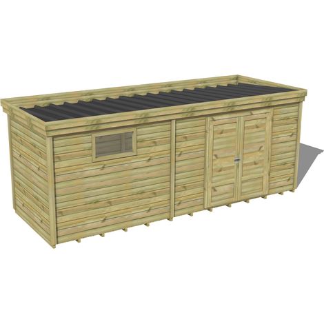 ABRI DE JARDIN bois traité 27mm, 6,5x2,1m, 14m2, Plancher (1/3)