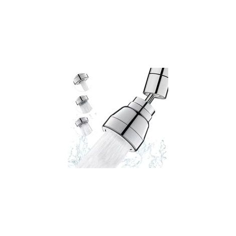 Grifo de cocina con rociador de 3 modos – Caño giratorio de 360° – Aireador de latón para ahorro de agua – Compatible con roscas de 22/24 mm
