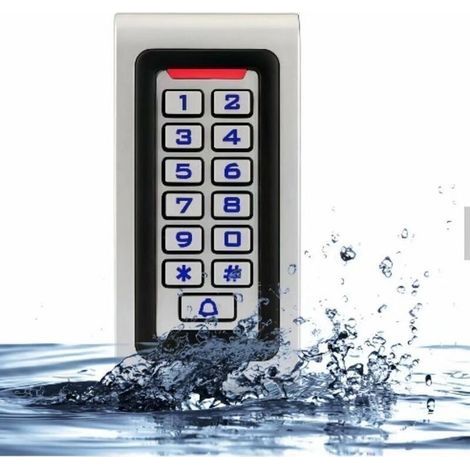 Digicode Porte Clavier à Code IP68 - Contrôle d’Accès Métallique Étanche PIN RFID 125KHz, Rétro-Éclairé, 2000 Utilisateurs (1/5)