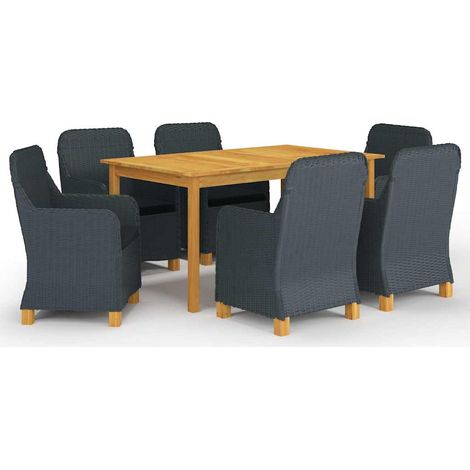 Ensemble à manger de jardin 7 pcs-Salon de jardin Gris foncé 247832 (1/5)