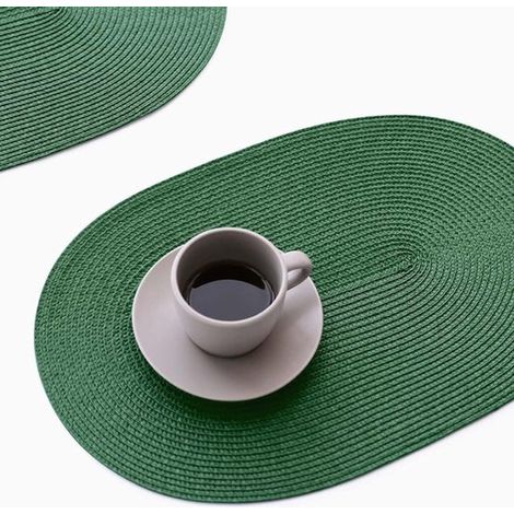 Quatre sets de table ovales - sets de table - Set de table vert - Set de table vert - PP vert (1/5)