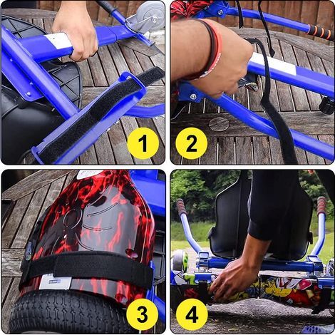 10 verstellbare Hoverboard-Gurte, Nylon-Sitzbefestigung mit Klettverschluss für Hoverboard