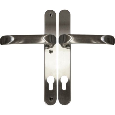 Alpertec Schmalrahmengarnitur Oval Drücker/Drücker Edelstahl silber Türbeschläge (1/2)