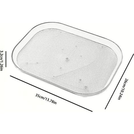 Plateau tournant transparent réfrigérateur, rangement boissons et conserves, gain de place (1/5)