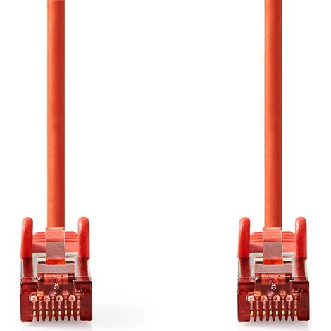 Nedis CAT6-Netzwerkkabel / RJ45 Stecker / RJ45 Stecker / S/FTP / 0.50 m / Rund / LSZH / Red / Label
