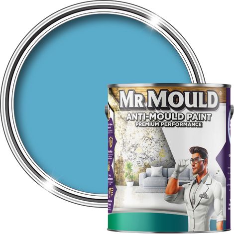 MR MOULD - Anti-Mould Paint - Premium Colour & Protection for Interior Walls & Ceilings - Pale Blue - 1L (1/5)