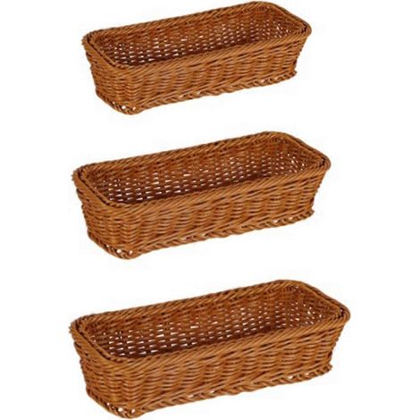 Panier de rangement en rotin tressé pour couverts, porte-baguettes, boîte de rangement pour cuillères et fourchettes, organisateur de vaisselle A (1/5)