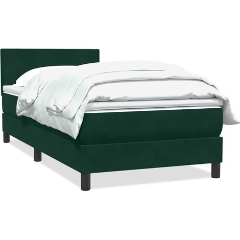 Maison Exclusive - Boxspringbett mit Matratze Dunkelgrün 80x220 c