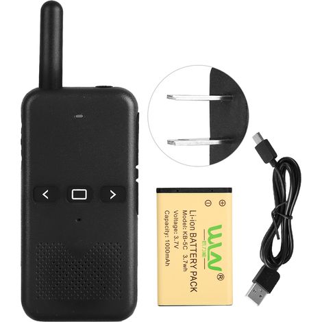 Talkie-walkie professionnel sans fil étanche portatif radio bidirectionnelle 110-240V Noir US (1/5)