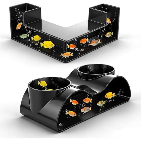 Aquarium Hideout Catfish Cave Underground Clear Tunnel Sizes Visible Corner Design for Catfish Crawfish (1/5)