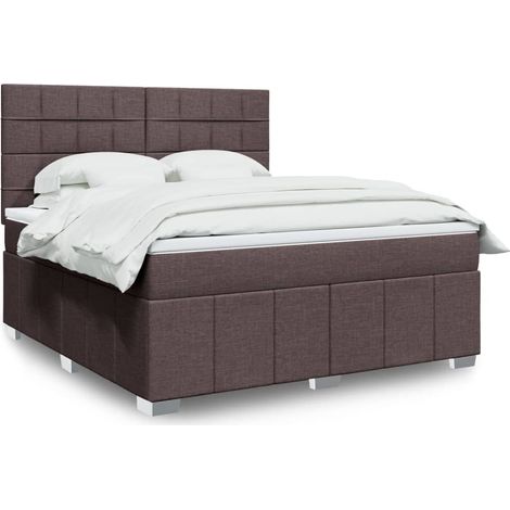vidaXL Sommier à lattes de lit avec matelas Marron foncé 180x200 cm (1/5)