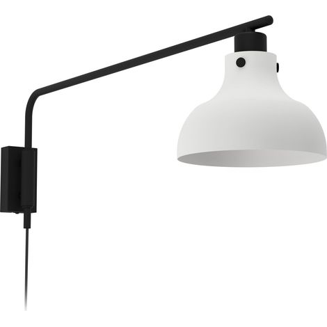 EGLO Wandleuchte innen Matlock, Wandlampe Industrial mit Schwenkarm, Leselampe aus Metall in Grau und Schwarz, Wohnzimmer und Schlafzimmer Lampe mit E27 Fassung