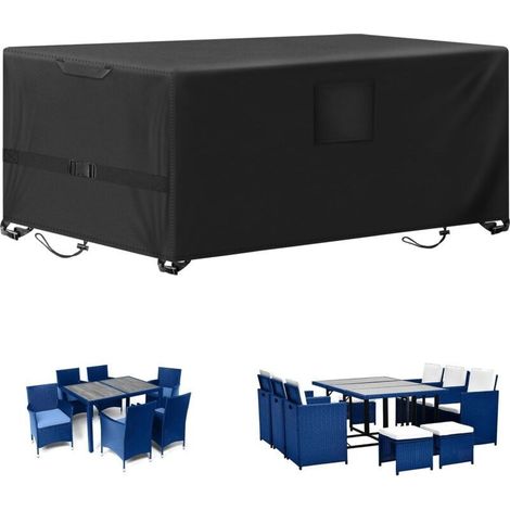 180x120x74cm Housses de Meubles de Jardin,Housse Salon De Jardin Imperméables,Housse Salon de Jardin, Housse de Table Extérieur Bâche Tissu 210D Oxford,Anti-UV (1/4)