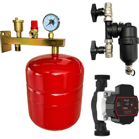 Pack support potence équipée + vase d'expansion chauffage 18 litres + Filtre magnétique + Circulateur Fluidheat