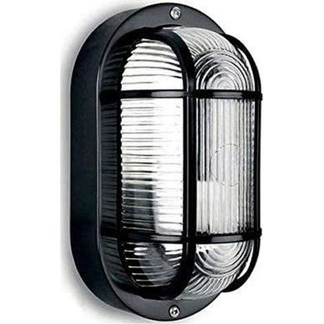 Lampada da parete ovale ip54 Colore Nero 1xe27 40w 11,4x20,2x10cm Modello Tarragona EDM