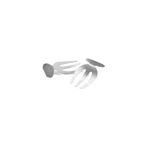 Espátula de acero inoxidable para servir y mezclar ensaladas, pasta, fruta, etc. sobre la encimera. Juego de 2 (9,4 x 16,8 cm) - Crezuo