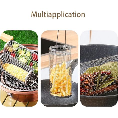 Tragbarer Edelstahlgrill mit abnehmbarem Griff — (1/5)