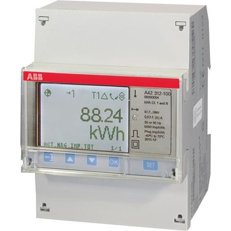 Compteur A42 Monophase Modbus Mesure InDirecte 6A Silver Mid 2CMA170512R1000 ABB 831223