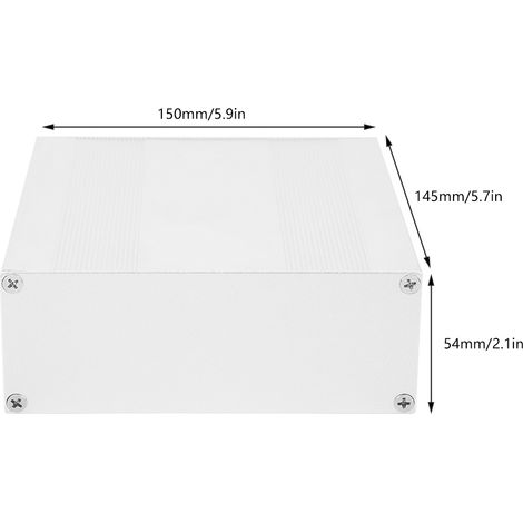 Boîtier électronique DIY en aluminium argent mat, boîtier de projet électronique, boîtier électronique, 54x145x150 mm (1/5)