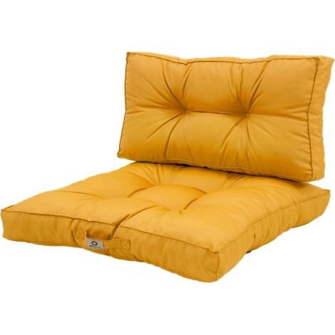 Coussins pour salon de jardin capitonné 60x60cm jaune