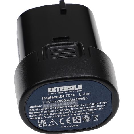 EXTENSILO 2x Akku kompatibel mit Makita TD021DZ, TD021DZW Werkzeug (2500 mAh, Li-Ion, 7,2 V) (1/3)