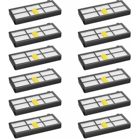 Lot de 12 Filtres Pour Robot Aspirateur Irobot Roomba 800 850 851 860 865 866 870 871 876 880 885 886 890 891 896 900 960 966 980 Kit Pièces Accessoires Rechange (1/4)