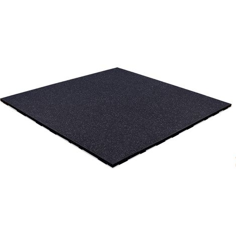 Dalle de sol sportif 'FIFTEEN' - 100x100 cm - 20 mm - EPDM gris foncé / SBR noir