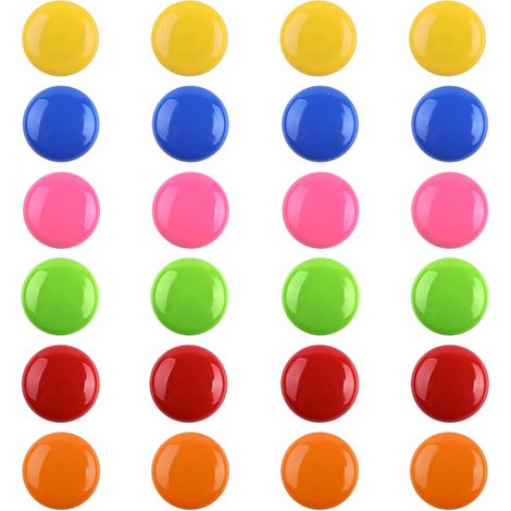 Fridge magnets, 24 pcs strong round magnets, whiteboard magnets, mini magnets, self-adhesive magnets, 3 cm craft magnets for bulletin board (1/5)