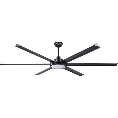 Faro Rotterdam Ventilatore da soffitto XL a 6 pale nero opaco con luce 3000K (1/2)