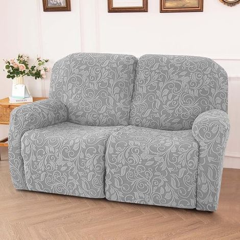 Relax 2 Seater Armchair Cover with Side Pocket, Sofa Cover for Reclining Chair, 6 Piece Stretch Cover for Relax Sofa Protection (Light Grey) (1/5)
