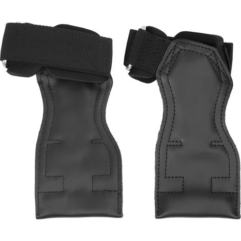 1 paire de gants d'entraînement en cuir synthétique pour tractions, haltères, protège-mains, protège-poignets (1/5)