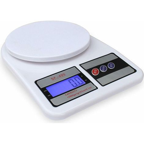 DEESSE SHOP - Balance de cuisine 10 kg numérique LCD électronique Cuisson Bol de mesure des aliments, design fin, précis et précis, balance de mesure du poids pour la maison, le bureau (blanc) (1/5)