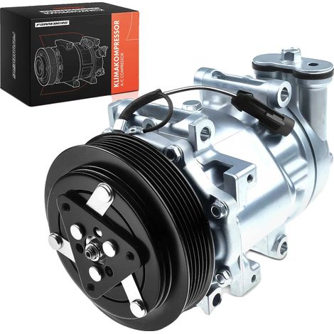Compresseur de climatisation, diamètre de poulie de 125 mm, tension nominale de 12 V, réfrigérant R134a, 6 nervures, compatible avec ALFA ROMEO FIAT et LANCIA (1/5)