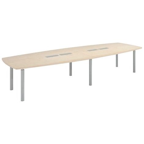 Table modulable Frégate 14 personnes peuplier piétement aluminium - Maxiburo
