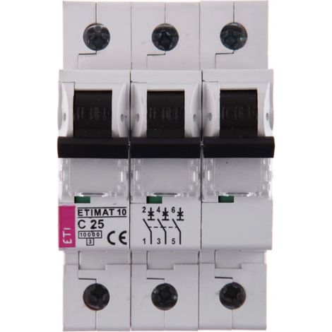 Interruptor automático 3P C 25A 10kA CA ETIMAT10 002135718