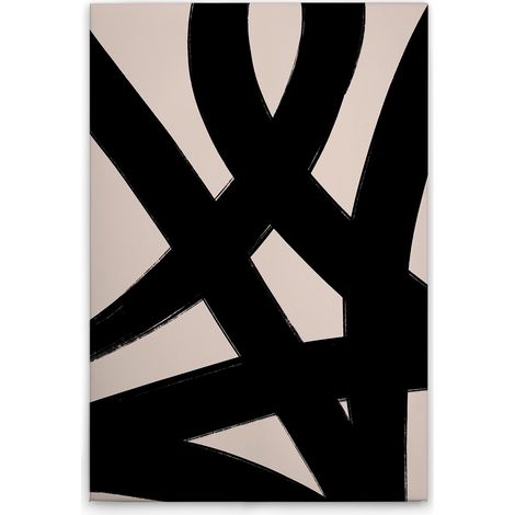Leinwandbild Minimalistisch Schwarz Beige M1-No.51508 - Kunstdruck auf Leinwand in Creme Schwarz - Wandbild 30 x 45 cm (1/5)