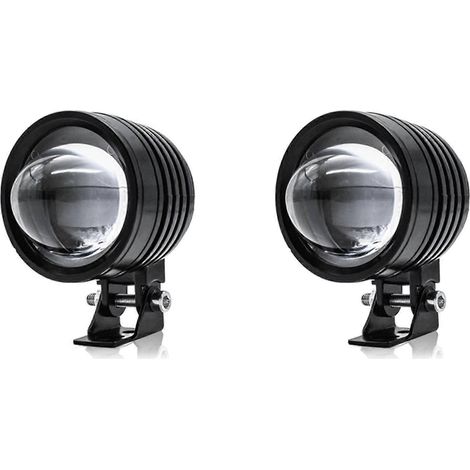 2 phares de moto 3 pouces 30 W 6000 lm LED œil de poisson, projecteurs antibrouillard, lumière blanche et ambre (1/5)