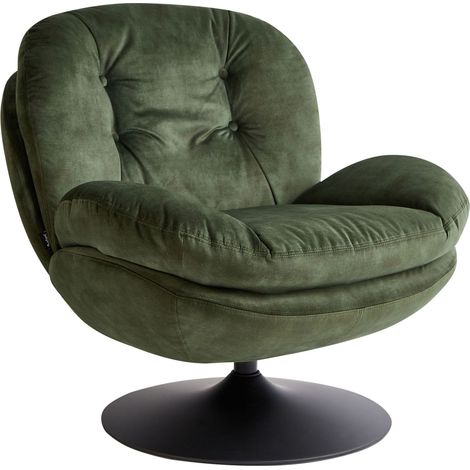 Swivel Armchair NOLVIK Velvet Dark Green
