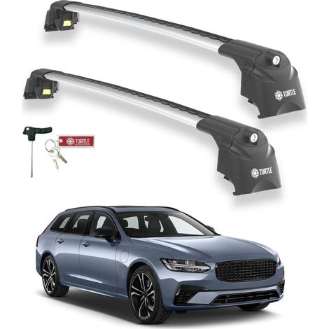 TURTLE kompatibel mit Volvo V90 (Eu) 2017-2025 Dachträger Air2 Grau (1/5)