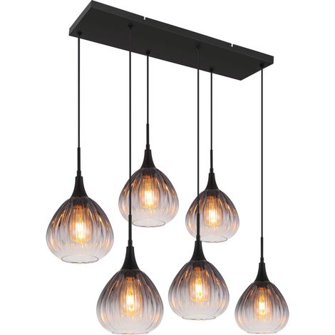 Globo - lampada a sospensione - OLSEN - nero - vetro - grande