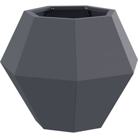 Jardinière - - 50 x 50 x 40 cm - Acier - Anthracite - Résistante aux intempéries (1/2)