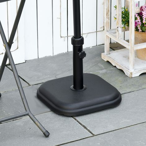 Stand parasol béton 11kg carré support pour tube 32-38mm, noir