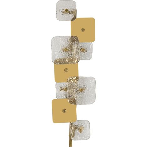 Lampada da Muro Glassy 24x13x76 cm in Vetro e Ferro Oro e Naturale (1/5)